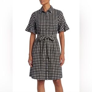 Banana Republic Black White Gingham dress 4P